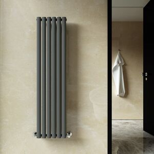 ELEGANT Central Heating Radiator 1600 x 354mm Vertical Anthracite Single Panel Oval Column Rad + Chrome Thermostatic Radiator Valves ELEGANT Central Heating Radiator 1600 x 354mm Vertical Anthracite Single Panel Oval Column Rad + Chrome Thermostatic Radiator Valves
