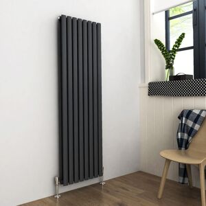 ELEGANT Central Heating Radiator 1600 x 472mm Vertical Anthracite Double Panel Oval Column Rad ELEGANT Central Heating Radiator 1600 x 472mm Vertical Anthracite Double Panel Oval Column Rad