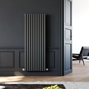 ELEGANT Designer Radiator Vertical Column Oval Panel Radiator 1600 x 590 mm Anthracite Double Central Heating ELEGANT Designer Radiator Vertical Column Oval Panel Radiator 1600 x 590 mm Anthracite Double Central Heating