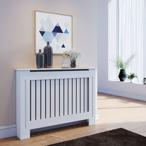 Elegant - Radiator Covers Medium Modern Vertical Slat White Painted Cabinet Radiator Shelve for Living Room/Bedroom/Kitchen, medium Elegant - Radiator Covers Medium Modern Vertical Slat White Painted Cabinet Radiator Shelve for Living Room/Bedroom/Kitchen, medium
