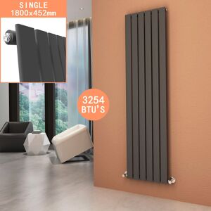 Elegant - Central Heating Vertical Column Radiator 1800 x 456 mm Anthracite Single Flat Panel Designer Bathroom Radiator Rads Elegant - Central Heating Vertical Column Radiator 1800 x 456 mm Anthracite Single Flat Panel Designer Bathroom Radiator Rads