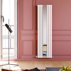 Elegant - Vertical Mirror Radiator 1800 x 500mm Panel Designer White Oval Column Panel Heating Rad Elegant - Vertical Mirror Radiator 1800 x 500mm Panel Designer White Oval Column Panel Heating Rad