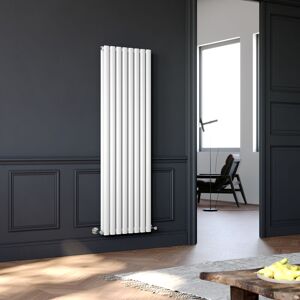Elegant - Vertical Radiator 1600 x 472mm Double Panel Designer White Oval Column Heating Rad with Angled Radiator Valves Elegant - Vertical Radiator 1600 x 472mm Double Panel Designer White Oval Column Heating Rad with Angled Radiator Valves