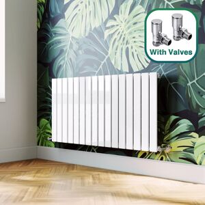Elegant - White Horizontal Flat Panel Radiator + Angled Radiator Valves 600 x 1216 mm Single Heater vertical column radiator Elegant - White Horizontal Flat Panel Radiator + Angled Radiator Valves 600 x 1216 mm Single Heater vertical column radiator