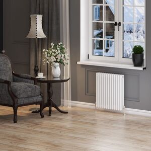 Elegant - Traditional Radiator Cast Iron Style 600 x 599 mm White Triple Horizontal Column Radiators Horizontal Radiator Elegant - Traditional Radiator Cast Iron Style 600 x 599 mm White Triple Horizontal Column Radiators Horizontal Radiator