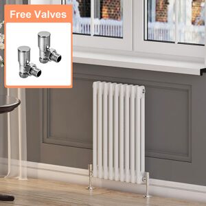 Elegant - Cast Iron Radiator Horizontal Double Radiator Traditional Column Radiator Rads with Valves 600 x 420 mm Elegant - Cast Iron Radiator Horizontal Double Radiator Traditional Column Radiator Rads with Valves 600 x 420 mm