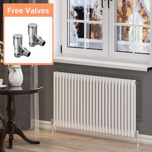 Elegant - Cast Iron Radiator Horizontal Double Radiator Traditional Column Radiator Rads with Valves 600 x 1164 mm Elegant - Cast Iron Radiator Horizontal Double Radiator Traditional Column Radiator Rads with Valves 600 x 1164 mm