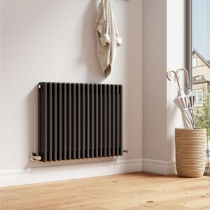 Emke - Anthracite Column Radiator Horizontal Triple Panel Cast Iron Central Heating Rad 600x830mm Emke - Anthracite Column Radiator Horizontal Triple Panel Cast Iron Central Heating Rad 600x830mm