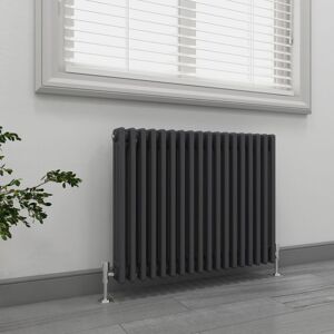 Emke - Anthracite Traditional Cast Iron Radiator Triple Column Central Heating Space Saving Radiators 600x830mm Emke - Anthracite Traditional Cast Iron Radiator Triple Column Central Heating Space Saving Radiators 600x830mm