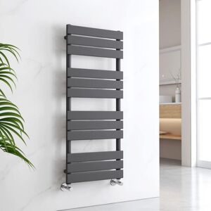 Flat Panel Heated Towel Rail Anthracite Bathroom Ladder Radiator Warmer 1200 x 500 mm Towel Radiator - Emke Flat Panel Heated Towel Rail Anthracite Bathroom Ladder Radiator Warmer 1200 x 500 mm Towel Radiator - Emke