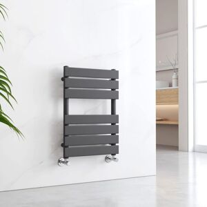 Flat Panel Heated Towel Rail Anthracite Bathroom Ladder Radiator Warmer 650 x 450 mm Towel Radiator - Emke Flat Panel Heated Towel Rail Anthracite Bathroom Ladder Radiator Warmer 650 x 450 mm Towel Radiator - Emke