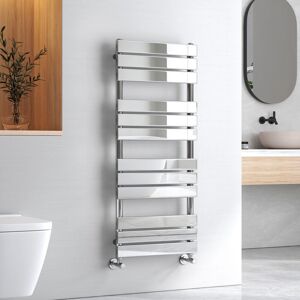 Chrome Flat Panel Heated Towel Rail Bathroom Ladder Radiator Warmer Central Heating Towel Rails 1200 x 500 mm - Emke Chrome Flat Panel Heated Towel Rail Bathroom Ladder Radiator Warmer Central Heating Towel Rails 1200 x 500 mm - Emke