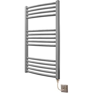 Greenedhouse - Extra High Heat Output Chrome Electric Towel Rail 500 x 800mm Curved Bathroom Radiator Heater Greenedhouse - Extra High Heat Output Chrome Electric Towel Rail 500 x 800mm Curved Bathroom Radiator Heater