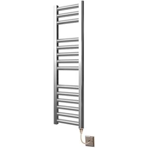 MANISSA Greenedhouse - Extra High Heat Output Chrome Electric Towel Rail 300 x 800mm Flat Bathroom Radiator Heater MANISSA Greenedhouse - Extra High Heat Output Chrome Electric Towel Rail 300 x 800mm Flat Bathroom Radiator Heater