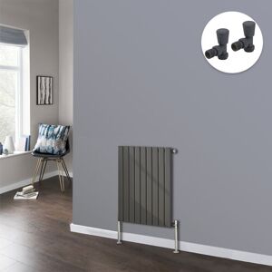NRG Flat Panel Designer Radiator Bathroom Central Heating Radiators Anthracite with Angled Manual Pair of Valves 600 x 612mm Horizontal Single NRG Flat Panel Designer Radiator Bathroom Central Heating Radiators Anthracite with Angled Manual Pair of Valves 600 x 612mm Horizontal Single
