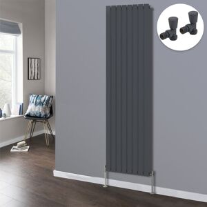 NRG Flat Panel Designer Radiator Bathroom Central Heating Radiators Anthracite with Angled Manual Pair of Valves 1800 x 544mm Vertical Single NRG Flat Panel Designer Radiator Bathroom Central Heating Radiators Anthracite with Angled Manual Pair of Valves 1800 x 544mm Vertical Single