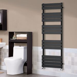 NRG - Flat Panel Heated Towel Rail Bathroom Rad Radiator Black 1600x600mm NRG - Flat Panel Heated Towel Rail Bathroom Rad Radiator Black 1600x600mm