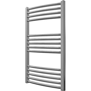 Greenedhouse - Greened House 500mm wide x 800mm Chrome Curved Central Heating Towel Rail high Designer Straight Towel radiator Greenedhouse - Greened House 500mm wide x 800mm Chrome Curved Central Heating Towel Rail high Designer Straight Towel radiator