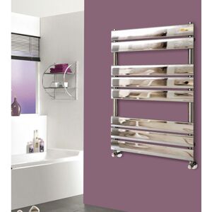 Warmehaus - Heated Towel Rail Radiator For Bathroom Ladder Flat Panel Chrome 800x600mm Warmehaus - Heated Towel Rail Radiator For Bathroom Ladder Flat Panel Chrome 800x600mm