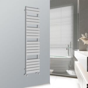 Warmehaus - Heated Towel Rail Radiator For Bathroom Ladder Flat Panel Chrome 1800x450mm Warmehaus - Heated Towel Rail Radiator For Bathroom Ladder Flat Panel Chrome 1800x450mm