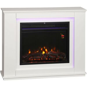 HOMCOM 1000W/2000W Inset Electric Fire and Mantel Reach up to 30 m², White HOMCOM 1000W/2000W Inset Electric Fire and Mantel Reach up to 30 m², White