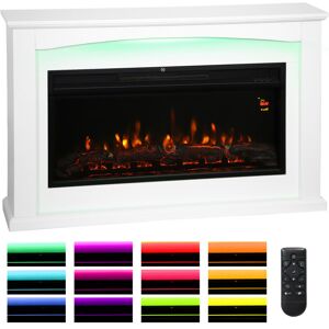 HOMCOM 1000W/2000W Inset Electric Fire and Mantel Reach up to 30 m², White HOMCOM 1000W/2000W Inset Electric Fire and Mantel Reach up to 30 m², White