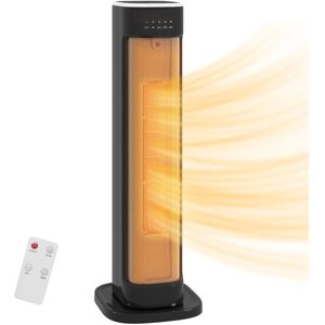 HOMCOM Ceramic Electric Heater, 2000W Space Heater with Timer, Black HOMCOM Ceramic Electric Heater, 2000W Space Heater with Timer, Black
