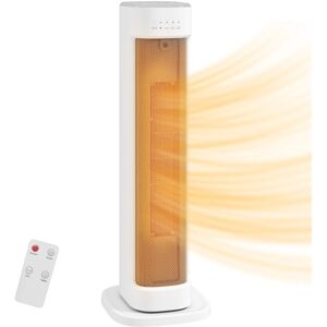 HOMCOM Ceramic Electric Heater, 2000W Space Heater with Timer, White HOMCOM Ceramic Electric Heater, 2000W Space Heater with Timer, White