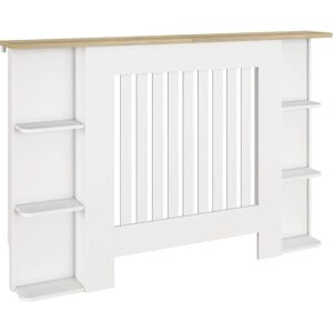 HOMCOM Vertical Slatted Heater Cover for Living Room, Medium, White HOMCOM Vertical Slatted Heater Cover for Living Room, Medium, White