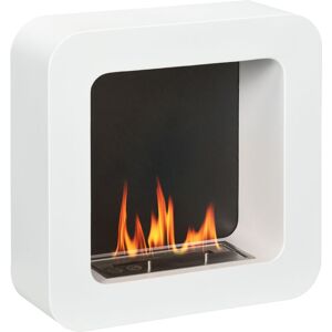 Homcom - Wall Mounting Bio Ethanol Fireplace Heater Burning with 1L Tank, White Homcom - Wall Mounting Bio Ethanol Fireplace Heater Burning with 1L Tank, White