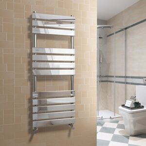 Warmehaus - Chrome Flat Panel Heated Towel Rail 1200x450mm Warmehaus - Chrome Flat Panel Heated Towel Rail 1200x450mm