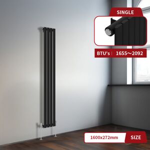 Warmehaus - Black Flat Panel Vertical Radiator 1600x272mm Single Warmehaus - Black Flat Panel Vertical Radiator 1600x272mm Single