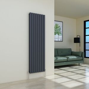 Warmehaus - Anthracite Double Flat Panel Vertical Radiator 1800x546mm Warmehaus - Anthracite Double Flat Panel Vertical Radiator 1800x546mm
