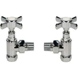 Kartell Pair Of Traditional Cross Head Heated Towel Rail Radiator Angled Valves Kartell Pair Of Traditional Cross Head Heated Towel Rail Radiator Angled Valves