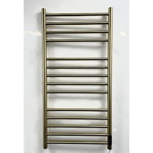 Manissa - Larne Dry Electric Brushed Brass Stainless Steel Towel Rail 1000mm High 500mm Wide Energy Efficient Manissa - Larne Dry Electric Brushed Brass Stainless Steel Towel Rail 1000mm High 500mm Wide Energy Efficient