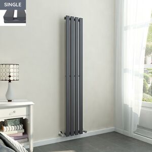 Warmehaus - 1600x270mm Anthracite Single Rectangular Panel Vertical Radiator Warmehaus - 1600x270mm Anthracite Single Rectangular Panel Vertical Radiator