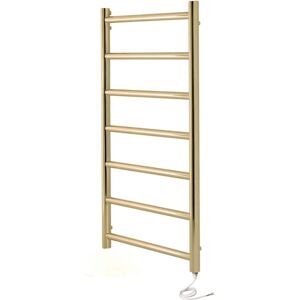 Manissa Selby Electric Brushed Brass Heated Towel Rail 500mm W x 1000mm H Bathroom Towel Radiator Manissa Selby Electric Brushed Brass Heated Towel Rail 500mm W x 1000mm H Bathroom Towel Radiator