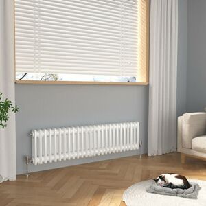 Meykoers - Traditional Radiator White Horizontal 2 Column Radiator Central Heating - 300 x 1190mm Meykoers - Traditional Radiator White Horizontal 2 Column Radiator Central Heating - 300 x 1190mm