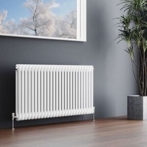 Meykoers - Traditional Radiator Central Heating Horizontal Oval Double Column 600x1190mm White Radiators Meykoers - Traditional Radiator Central Heating Horizontal Oval Double Column 600x1190mm White Radiators