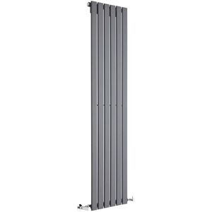 Milano - Alpha - Modern Anthracite Vertical Column Single Flat Panel Radiator - 1600mm x 420mm Milano - Alpha - Modern Anthracite Vertical Column Single Flat Panel Radiator - 1600mm x 420mm