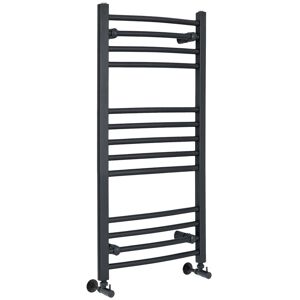 Milano - Artle - Modern Anthracite Curved Bar Heated Towel Rail Radiator - 1000mm x 500mm Milano - Artle - Modern Anthracite Curved Bar Heated Towel Rail Radiator - 1000mm x 500mm