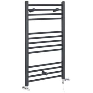 Milano - Artle - Modern Anthracite Dual Fuel Electric Straight Bar Heated Towel Rail Radiator - 1000mm x 500mm Milano - Artle - Modern Anthracite Dual Fuel Electric Straight Bar Heated Towel Rail Radiator - 1000mm x 500mm
