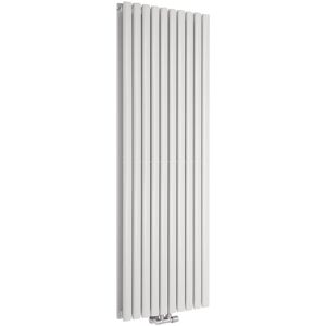 Milano - Aruba Flow - Modern White Vertical Column Central Connection Double Oval Panel Radiator - 1600mm x 590mm Milano - Aruba Flow - Modern White Vertical Column Central Connection Double Oval Panel Radiator - 1600mm x 590mm