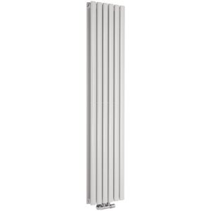 Milano - Aruba Flow - Modern White Vertical Column Central Connection Double Oval Panel Radiator - 1600mm x 354mm Milano - Aruba Flow - Modern White Vertical Column Central Connection Double Oval Panel Radiator - 1600mm x 354mm