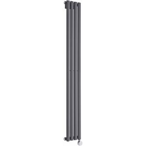 Milano Aruba Electric - Anthracite Vertical Column Single Oval Panel Radiator - 1600mm x 236mm Milano Aruba Electric - Anthracite Vertical Column Single Oval Panel Radiator - 1600mm x 236mm