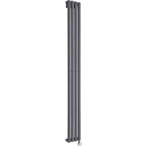 Milano Aruba Electric - Anthracite Vertical Column Single Oval Panel Radiator - 1780mm x 236mm Milano Aruba Electric - Anthracite Vertical Column Single Oval Panel Radiator - 1780mm x 236mm