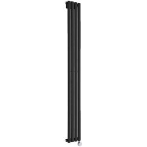 Milano - Aruba Slim Electric - Modern Black Vertical Column Single Oval Panel Radiator - 1780mm x 236mm Milano - Aruba Slim Electric - Modern Black Vertical Column Single Oval Panel Radiator - 1780mm x 236mm