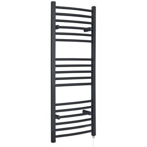 Milano - Artle Electric - Modern Anthracite Curved Bar Heated Towel Rail Radiator - 1200mm x 500mm Milano - Artle Electric - Modern Anthracite Curved Bar Heated Towel Rail Radiator - 1200mm x 500mm