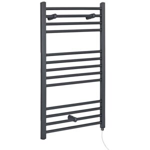 Milano - Artle Electric - Modern Anthracite Straight Bar Heated Towel Rail Radiator - 1000mm x 500mm Milano - Artle Electric - Modern Anthracite Straight Bar Heated Towel Rail Radiator - 1000mm x 500mm