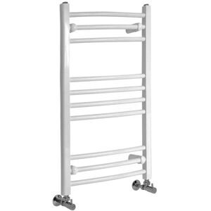 Milano - Ive - Modern White Curved Bar Heated Towel Rail Radiator - 800mm x 500mm Milano - Ive - Modern White Curved Bar Heated Towel Rail Radiator - 800mm x 500mm